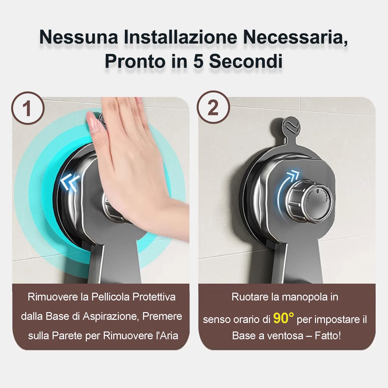 Groyells Stendibiancheria regolabile con ventosa, ventilatore allungabile in alluminio, stendibiancheria da bagno, balcone, stendibiancheria da letto, balcone