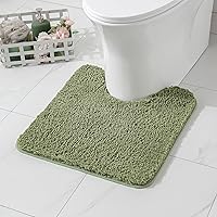 Vista 83 de MIULEE Alfombras de baño naranjas en forma de U, de microfibra suave y absorbente, antideslizantes, de secado rápido, esponjosas, para base