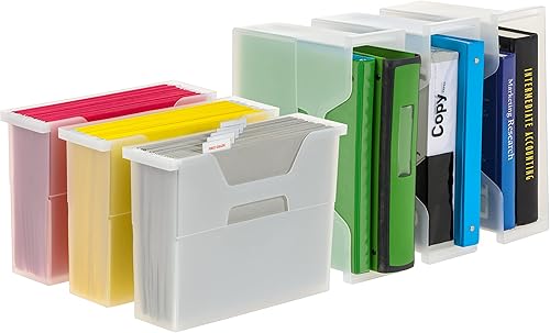 Miniatura 10 de IRIS Caja de archivos de escritorio portátil pequeña de Estados Unidos con tapa abierta, paquete de 6, asas laterales, carpetas de archivos