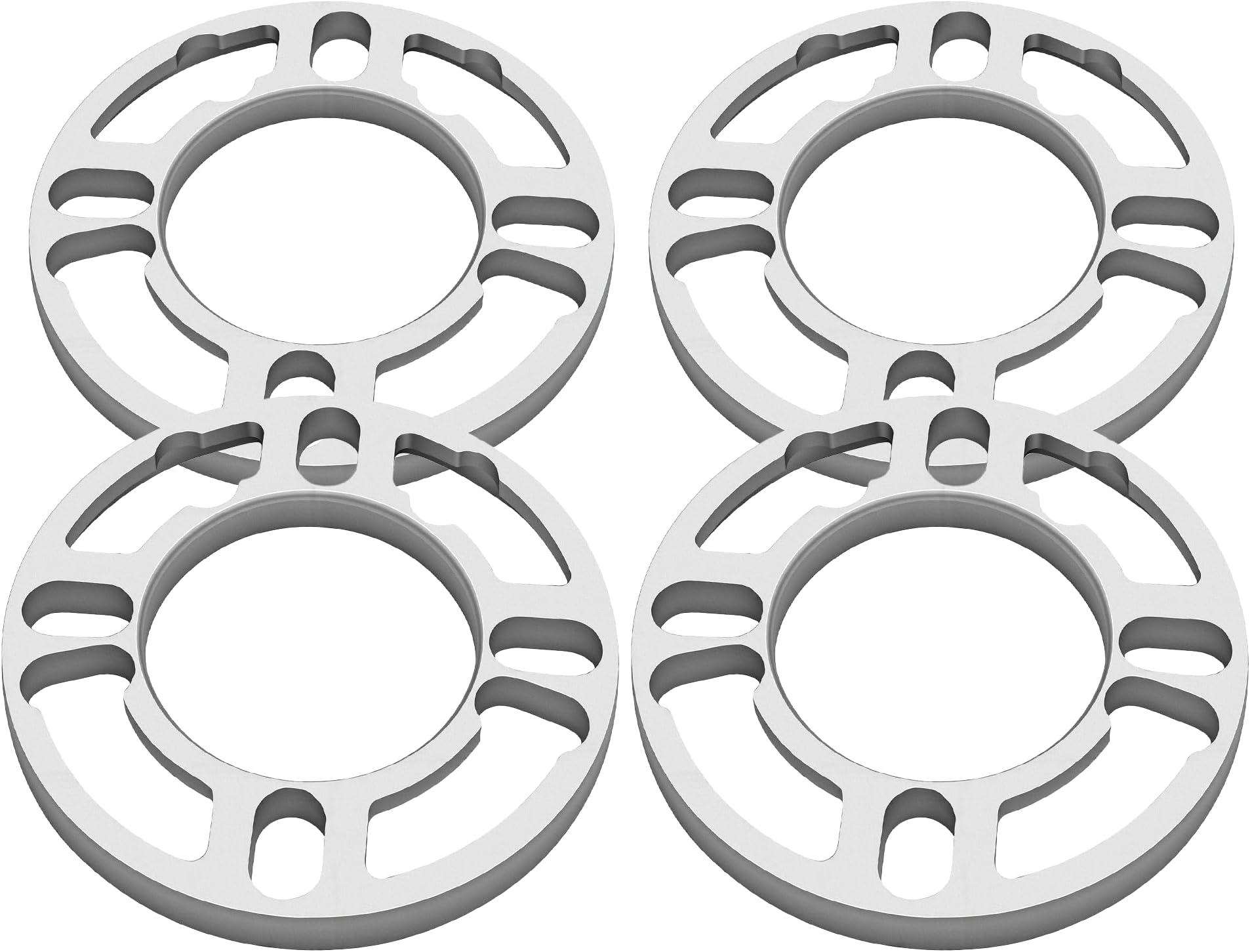 4 Pack Universal Wheel Spacers, 10mm (3/8") Thick, Fits 4 & 5 Lug Wheels, Bolt Patterns 4x98/100/108/114.3 & 5x100/105/108/110/112/114.3(5x4.5)/120 - Heavy-Duty Car/Truck Rim Replacement