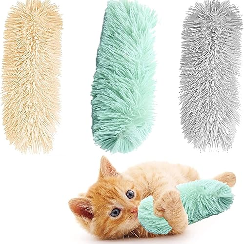 Miniatura 1 de HAWAKA Paquete de 3 juguetes para patear gatos, juguetes interactivos de felpa suave de 11 pulgadas de largo, juguetes interactivos para gatos con