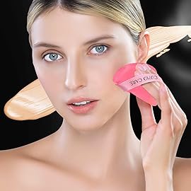 CUPID CARE 6 Pcs Triangle Powder Puff with 2 Travel Cases, Setting Powder Puffs for Face Powder and Foundation, Velour Makeup Puff for Loose Powder Body Powder, Skin-Friendly, Beauty Makeup Tools-Red