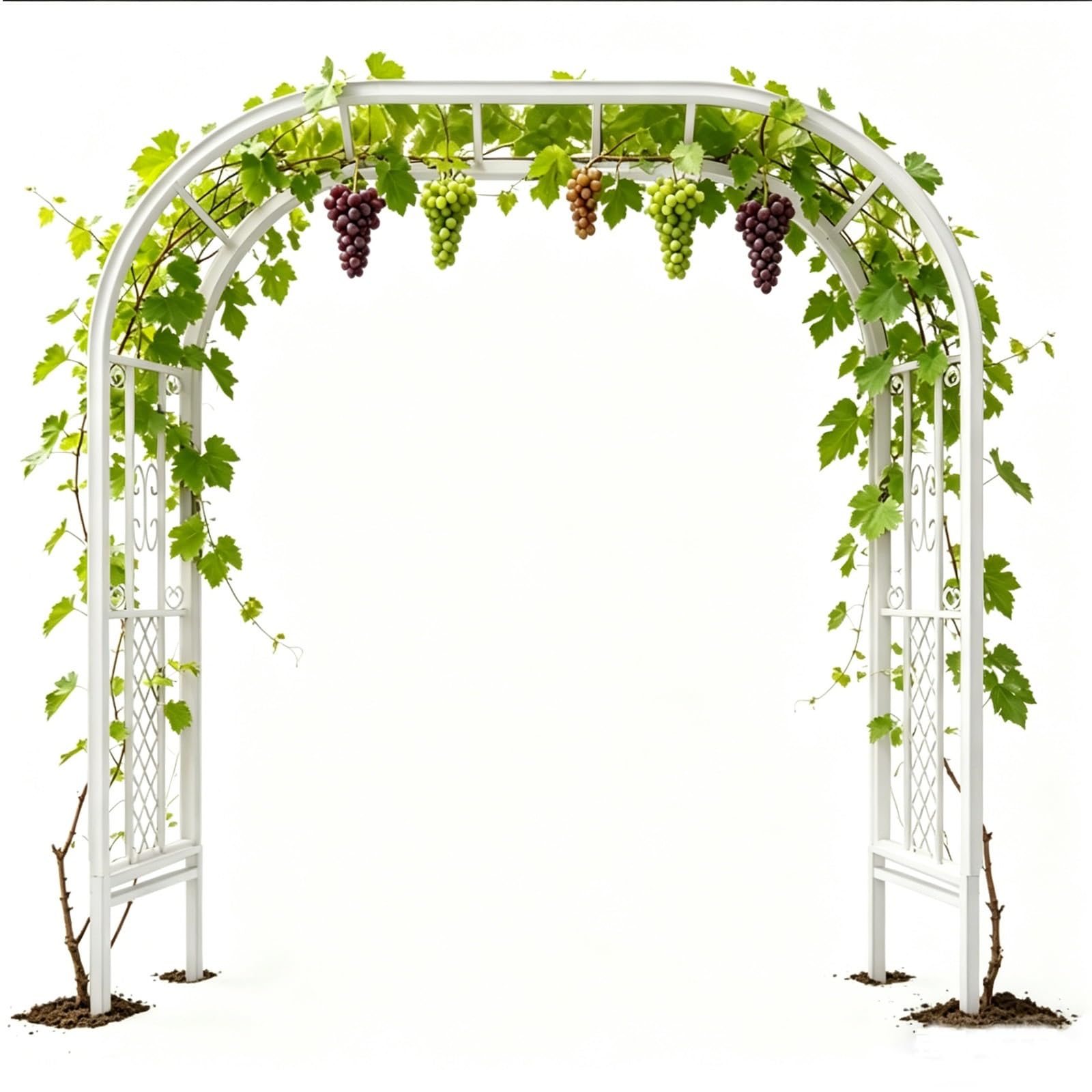 Gar Arch Trellis do roślin pnących 220 cm metalowy łuk różany z ziemią kes na zewnątrz wsparcie Ele biały design