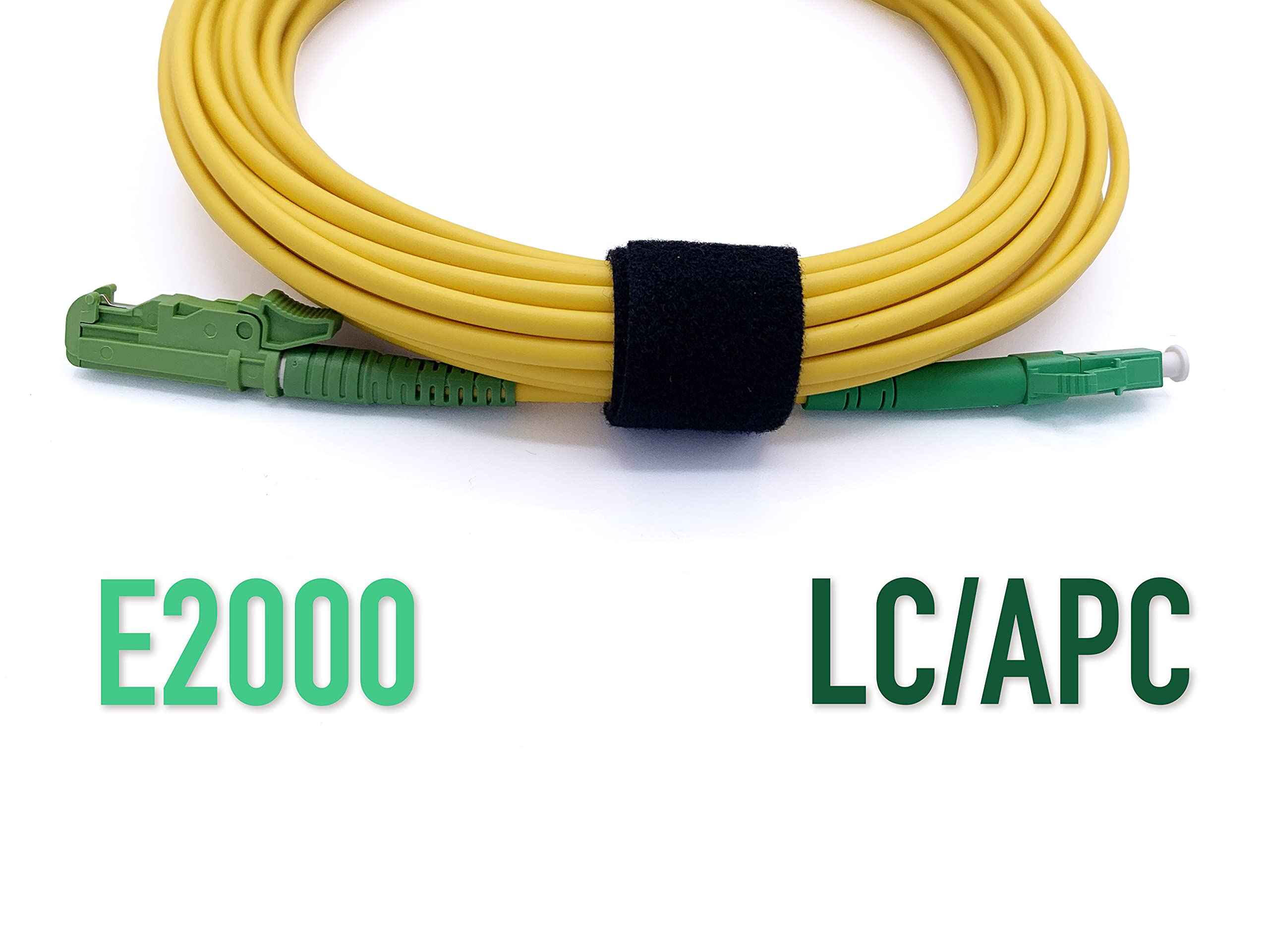 Elfcam® - Câble à Fibre Optique E2000/APC à LC/APC Monomode Simplex, 9/125μm Jarretière Optique LSZH (30M)