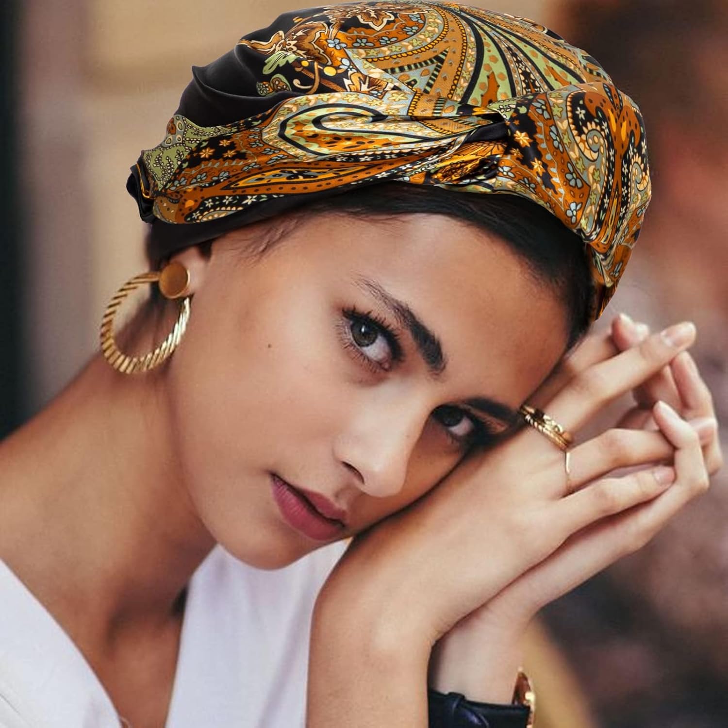 HBselect 4PCS Head Scarf for Women Valentine's Day Gifts 35” Head Scarves Silk Like Satin Neck Scarfs Square Bandana - Image 4