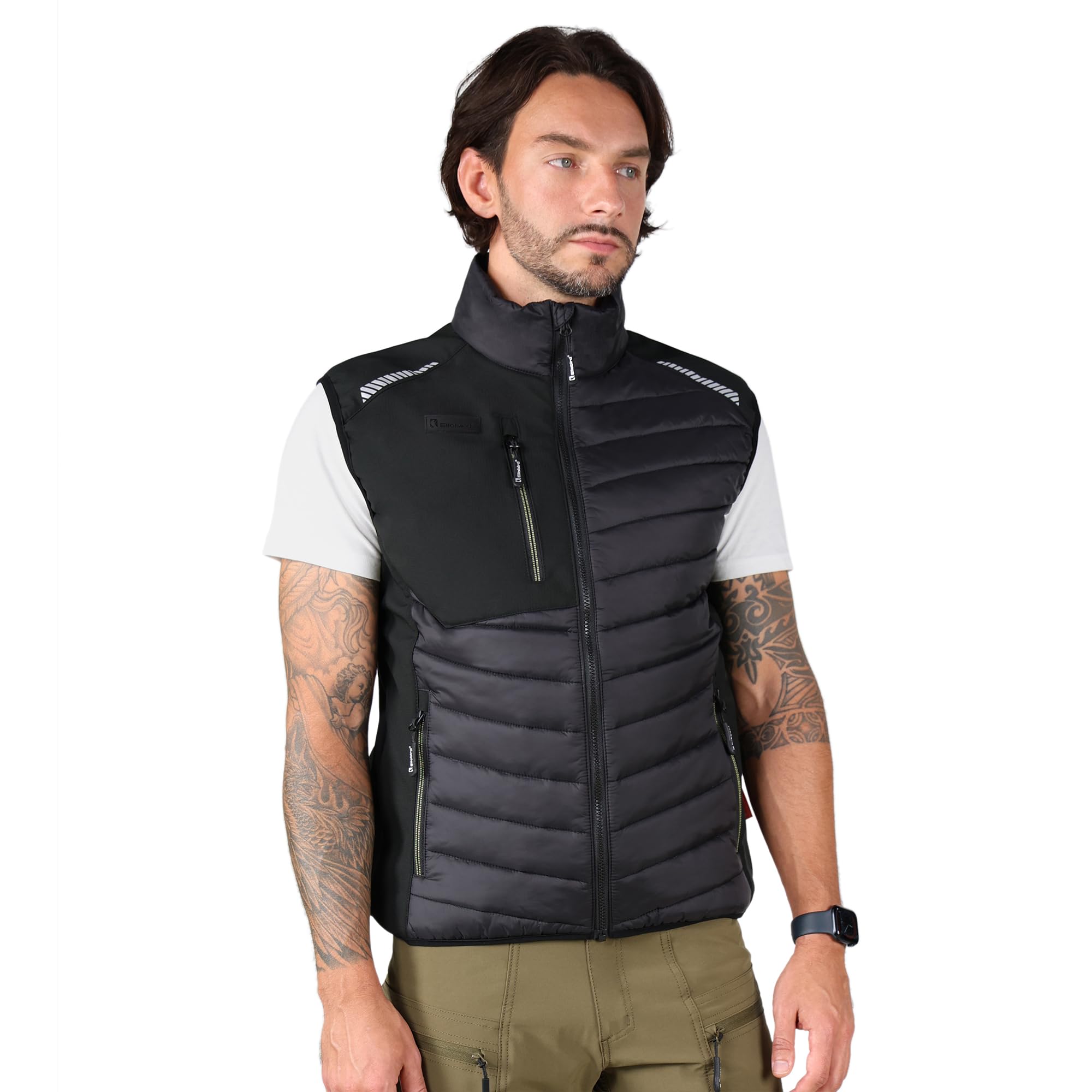 Ellobird Men's Lightweight Puffer Vest, Quilted Hiking Winter Jacket Work