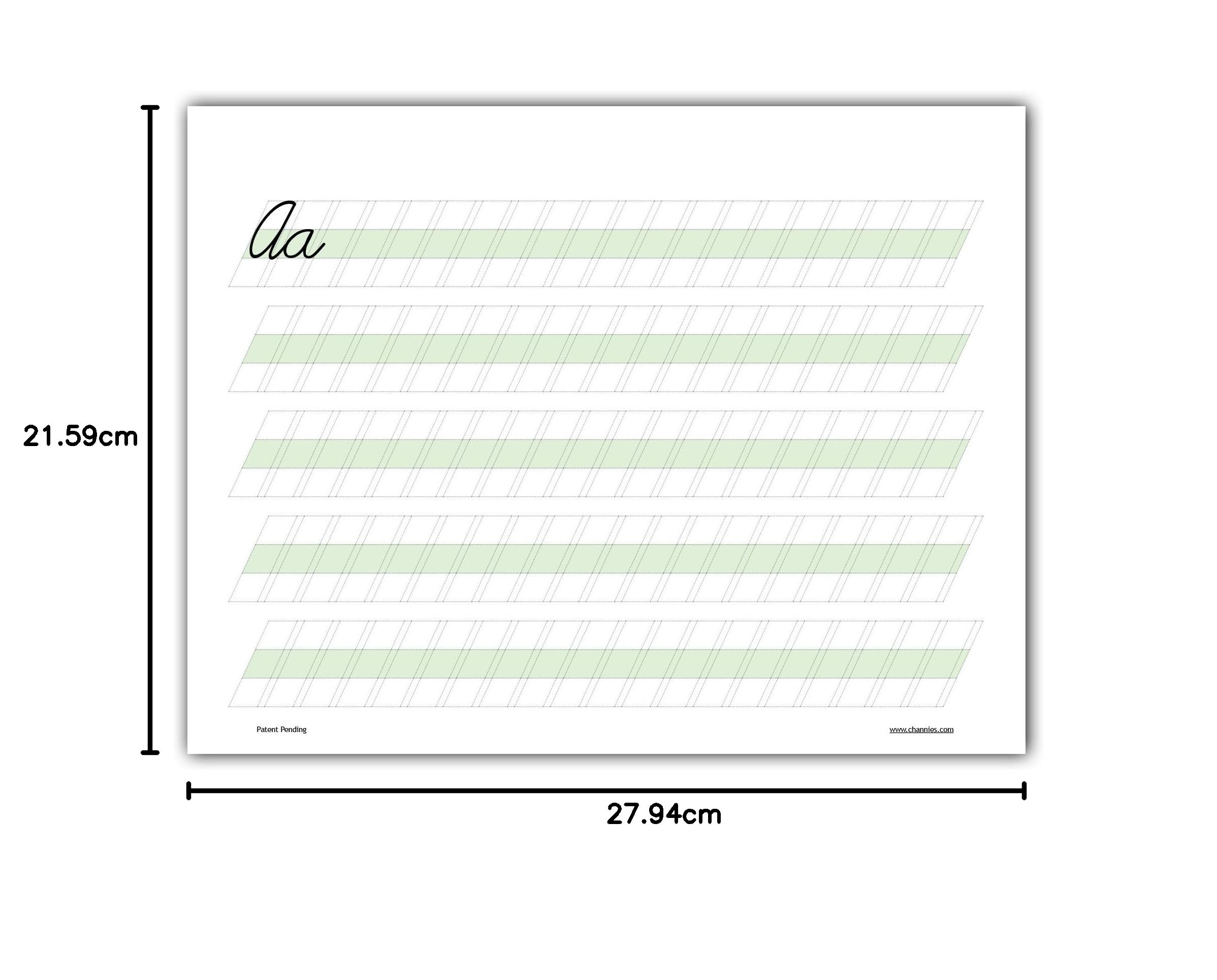 Channie's Easy Peasy Cahier de traçage et d'écriture cursive 80 pages avant et arrière, 40 feuilles, grades 1ère - 3ème, taille 21,6 x 27,9 cm