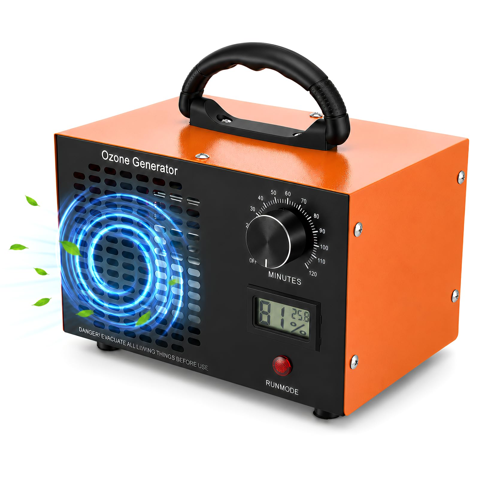 Generador Ozono 60000mg/h, Hasta 320m², con Pantalla y Temporizador 120min