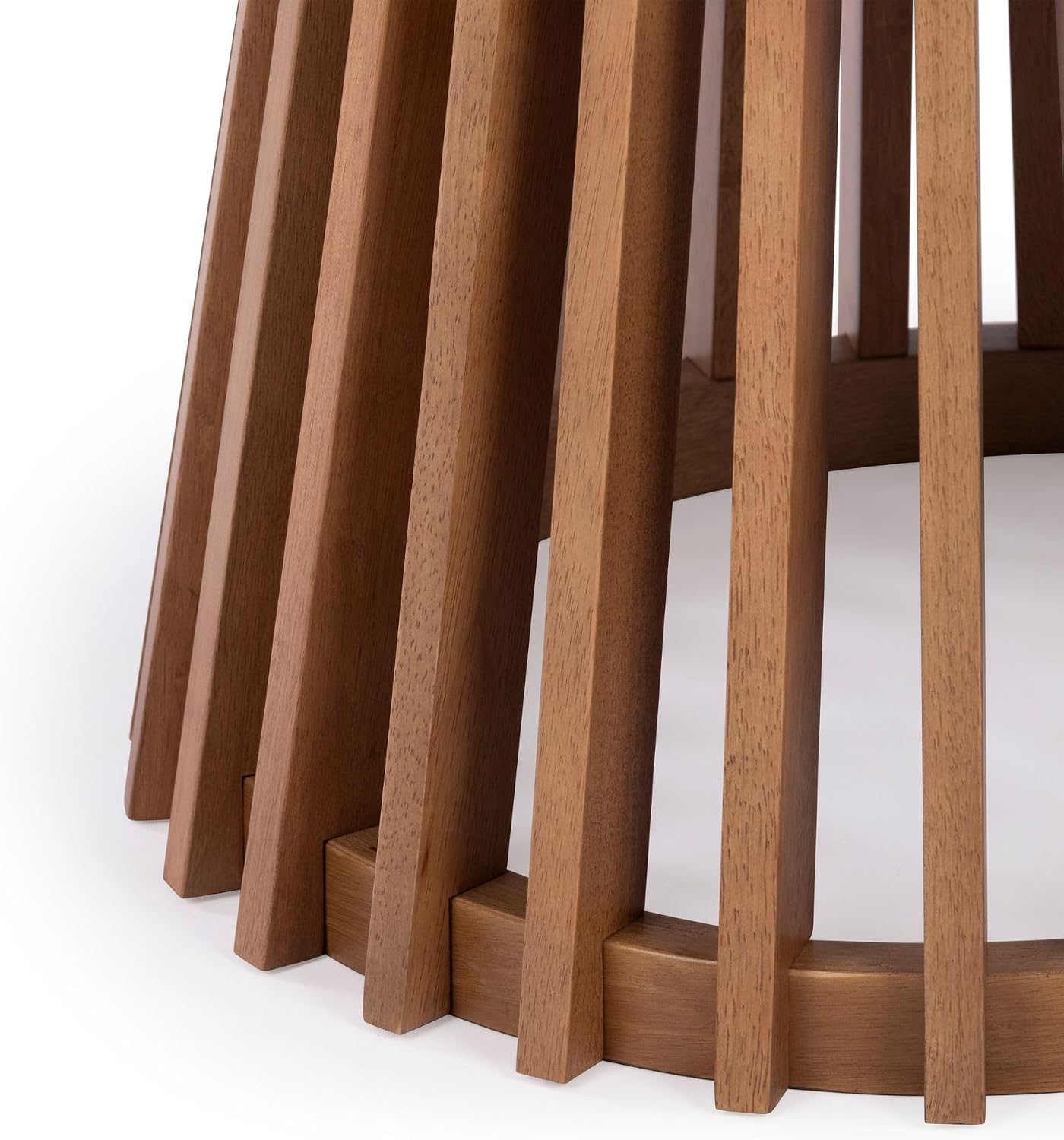 Plank+Beam Lido Round Dining Table, 38", Wooden, Pedestal, Minimalist Kitchen Table for 4 for Dining Room, Pecan