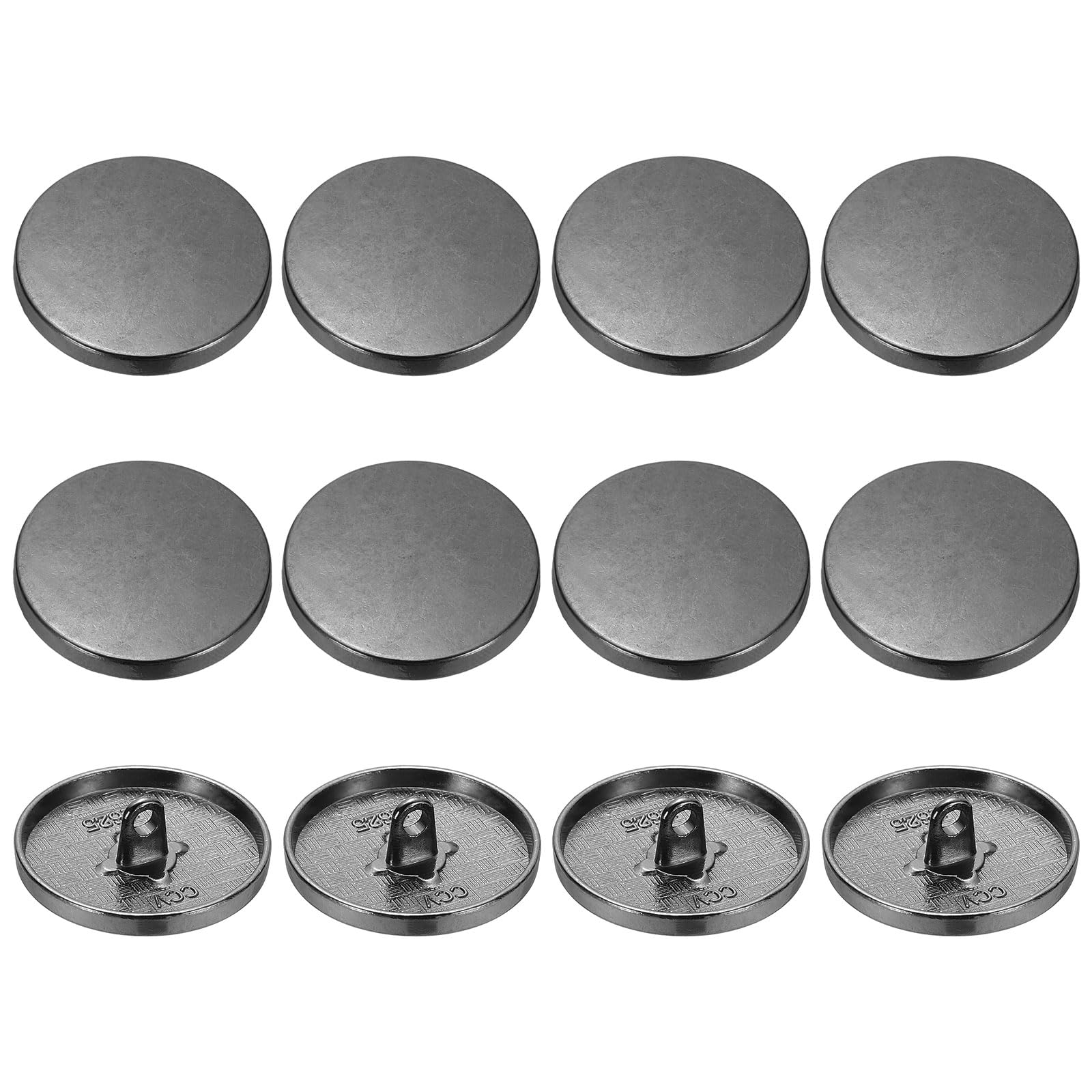 YELARXI Metal Round Flat Buttons, Alloy Shank Round Shaped Sewing Buttons, Fitting for (Men, Women, Coat, Shirt, Suit
