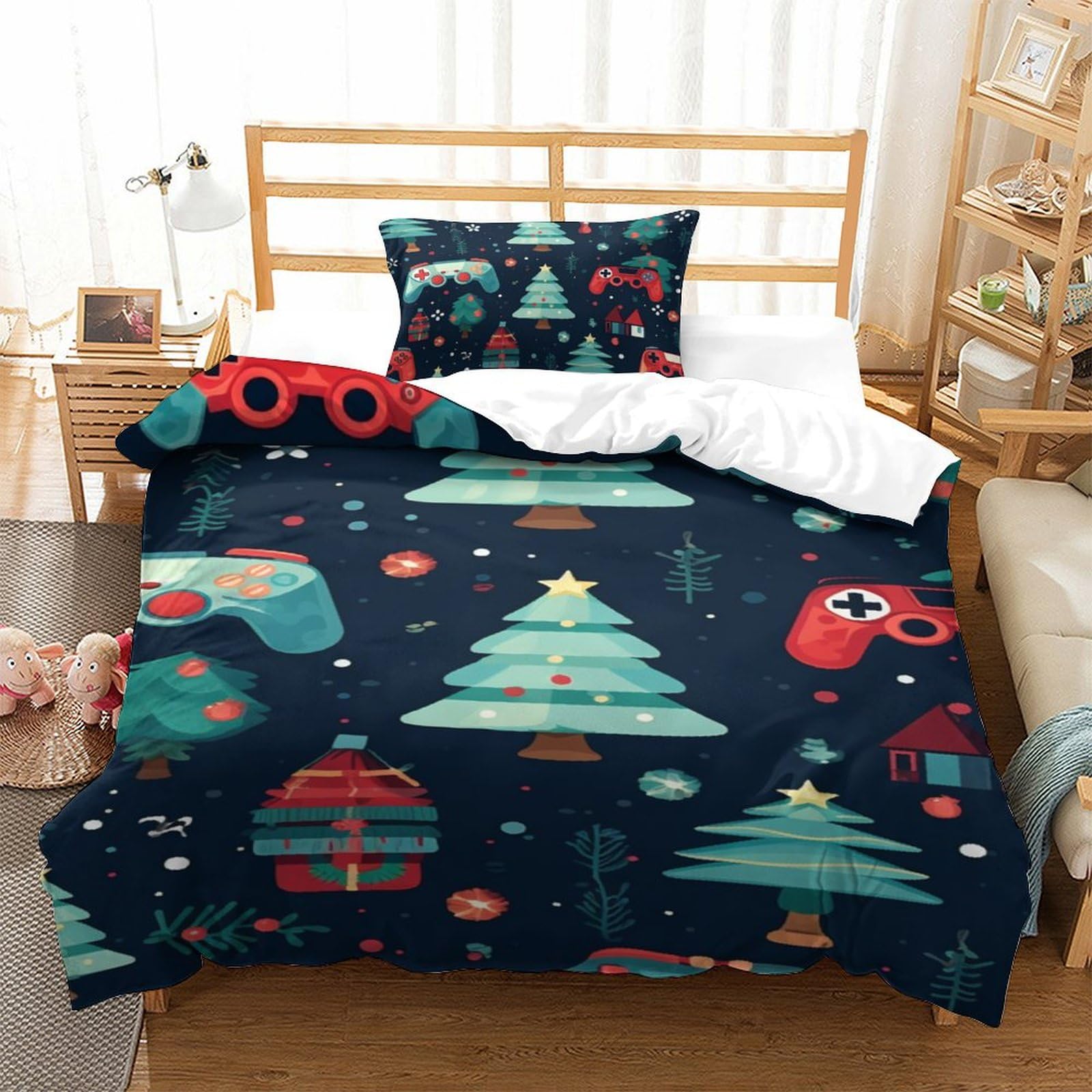 Housse de couette enfant respirante pour lit une place de chambre fille garçon