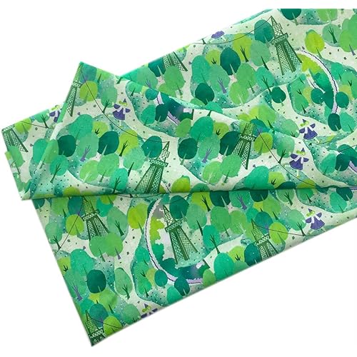 Green Forest Elf Cotton Fabric by The Yard for Sewing DIY Crafting Fashion Design Full Width cuttable 36 x 43inches (91x109cm) color021
