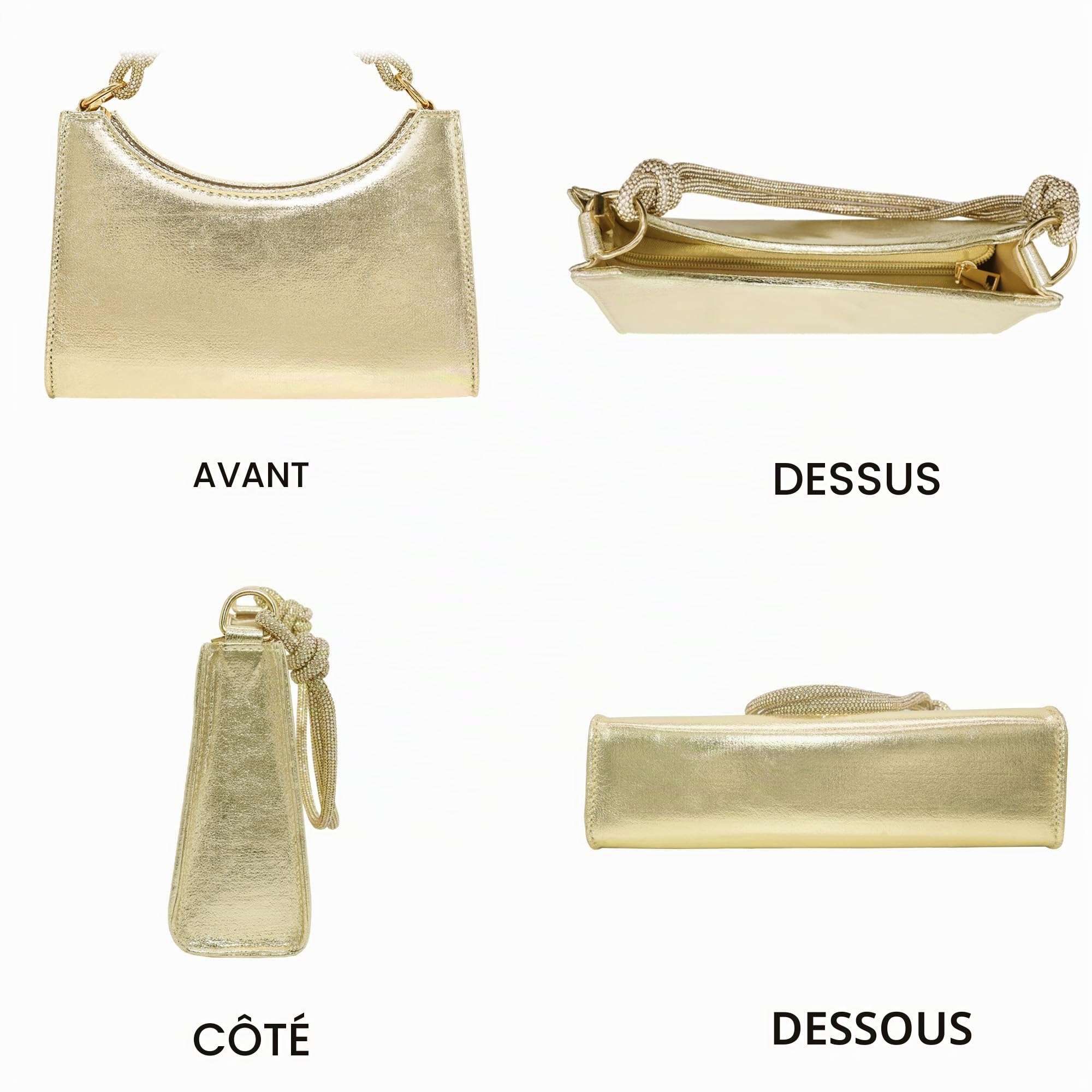 Sac à main élégant pour femme - Sac à main - Sac à main - Sac de soirée - Sac à bandoulière avec bandoulière scintillante