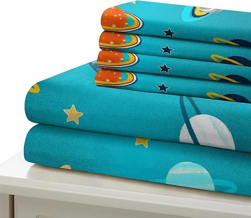 Miniatura 5 de Cartoon Space Solar System Cosmic Bed Down 3-Piece Set Knowledge Education Learn Planetary Astronomy Cartoon Children's Room Bed Cover Decorated