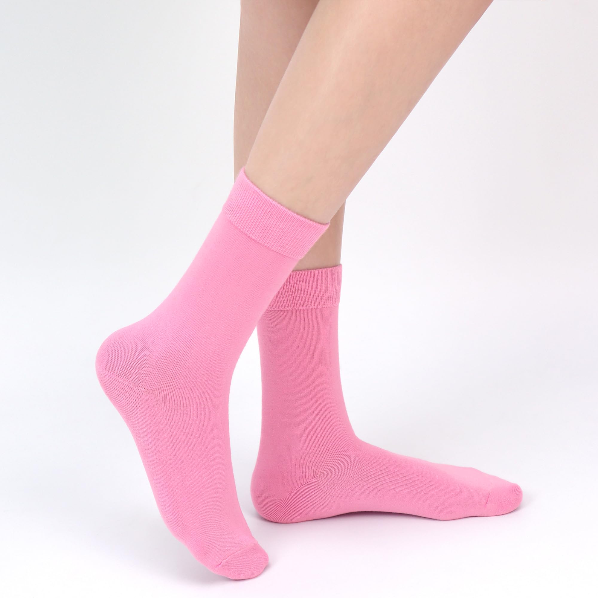 Lot de 4 paires de chaussettes fines en viscose de coton peigné pour femme - Respirantes et douces - Cadeau confortable