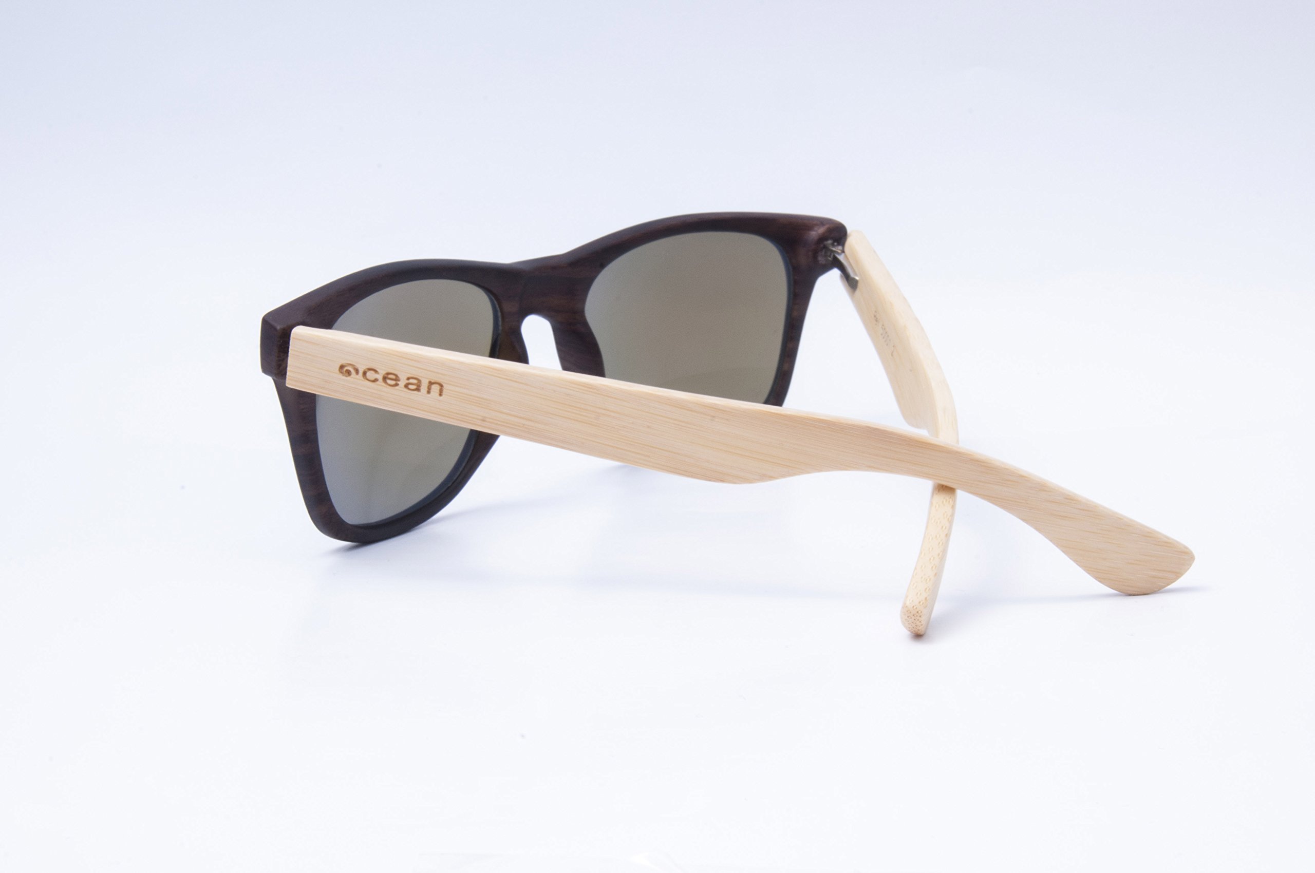 Ocean Sunglasses Fashion Cool Polarized Bamboo Sunglasses Men Women Ocean Brown Gafas de Sol Unisex Adulto