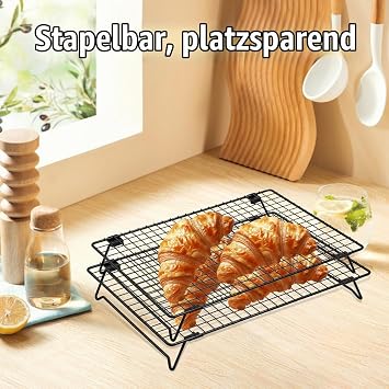 Stackable Cooling Rack 34 x 24 x 6 cm Stackable Cake Rack Pack of 2