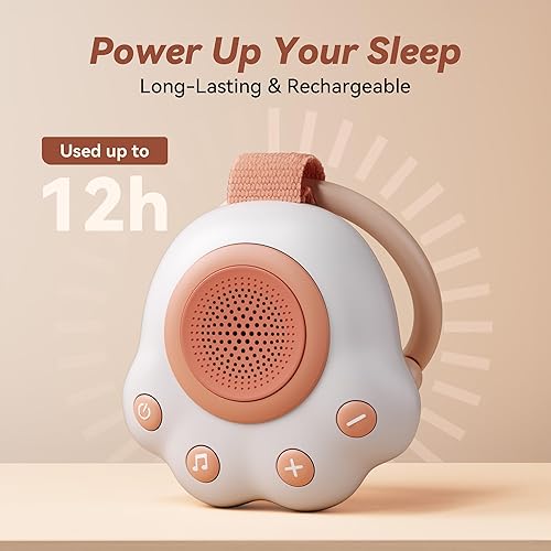 Miniatura 5 de Máquina de sonido portátil para bebés y niños Máquina de ruido blanco con 33 sonidos relajantes para cochecito, asiento de automóvil, viajes,