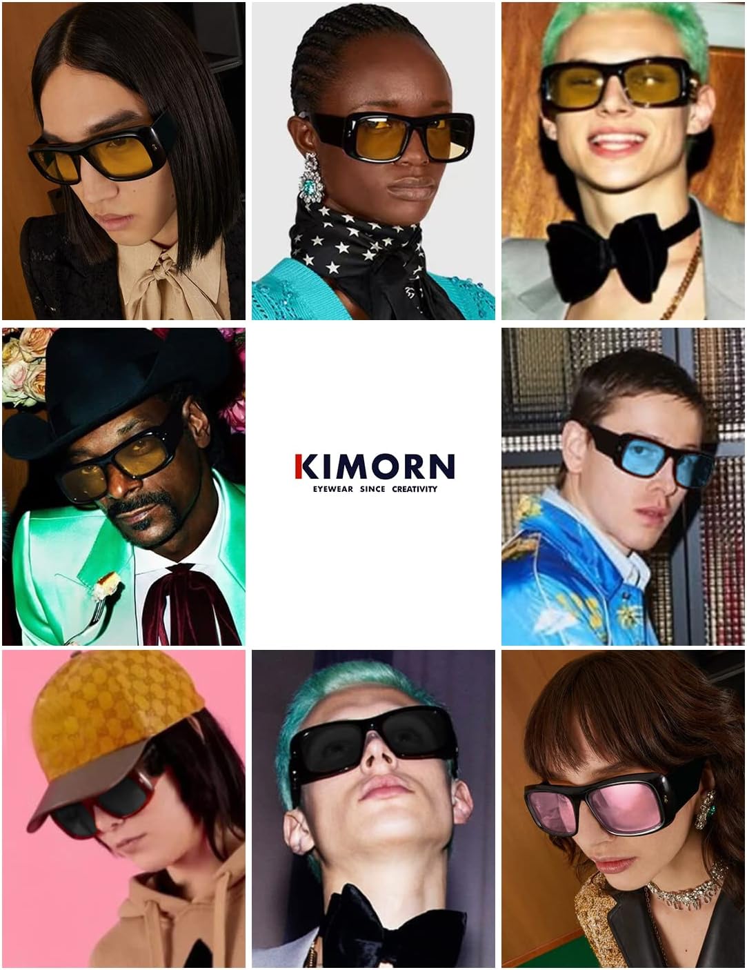 kimorn Women Y2K Square Sunglasses Retro Oversized Shades image 2
