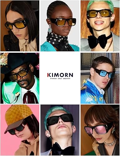 Miniatura 9 de Kimorn Gafas de sol para mujeres y hombres gafas de sol de moda retro vintage de los años 90 Y2K con marco cuadrado de gran tamaño K1337