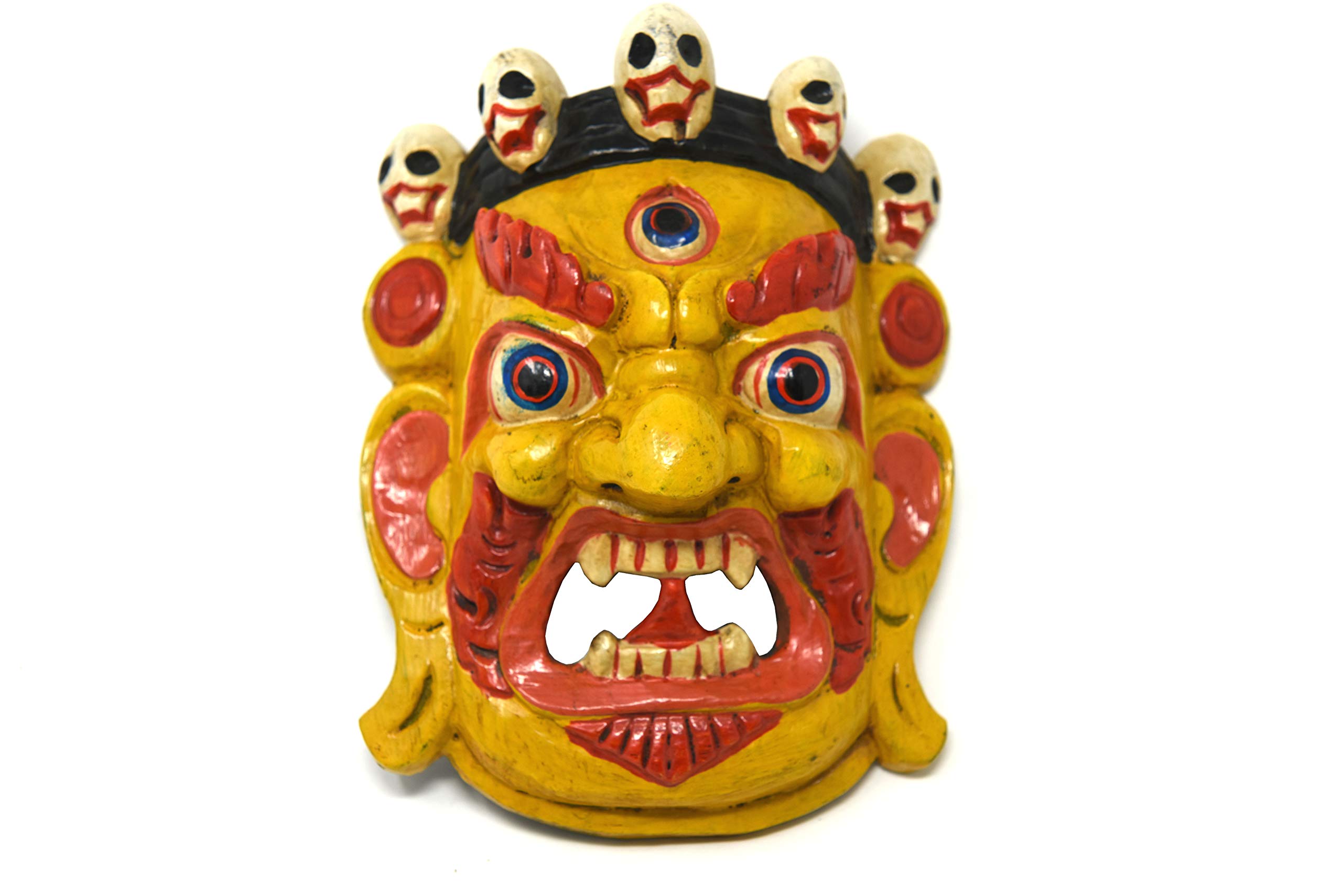 お面　魔除け　手彫り　チベット仏教 Amazon.co.jp: ネパールLordチベット仏教Mahakala Hand Crafted木製