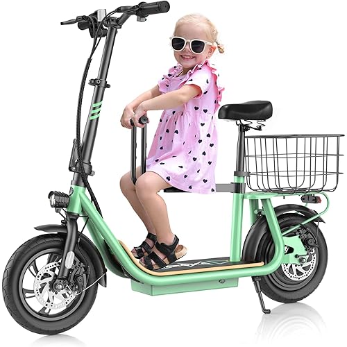 Caroma Peak 500W/800W/1200W Electric Scooter with Seat 14" Tire, 30 Miles Range 20MPH Max Speed, Foldable Electric Scooter for Adults 300 LBS Max Load