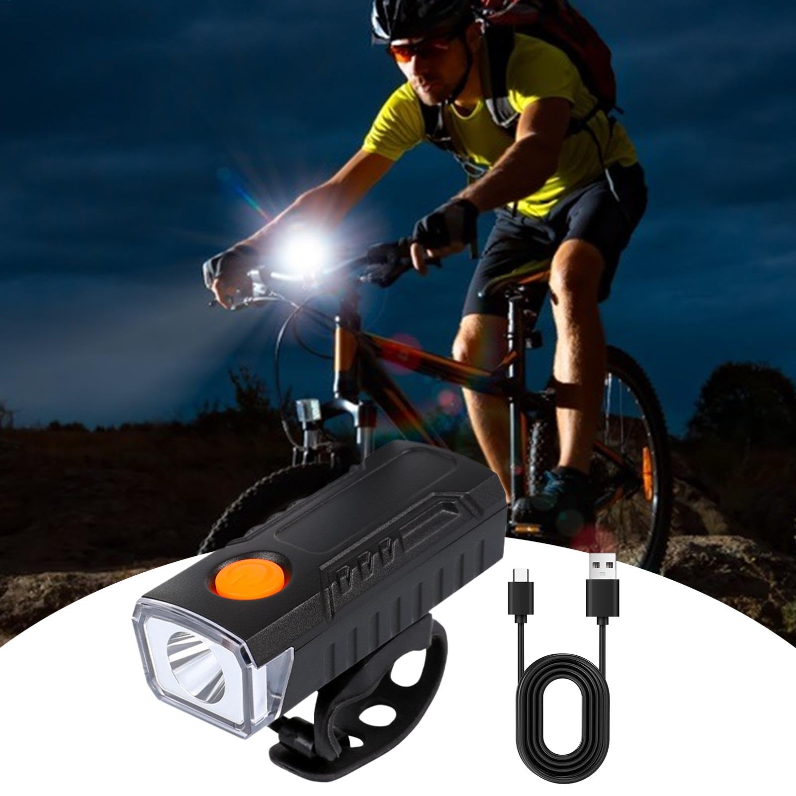 Luce da bici luminosa per la guida notturna Faro Anteriore Luminoso per | Bici Batteria Ricaricabile Integrata, Modalità Mul