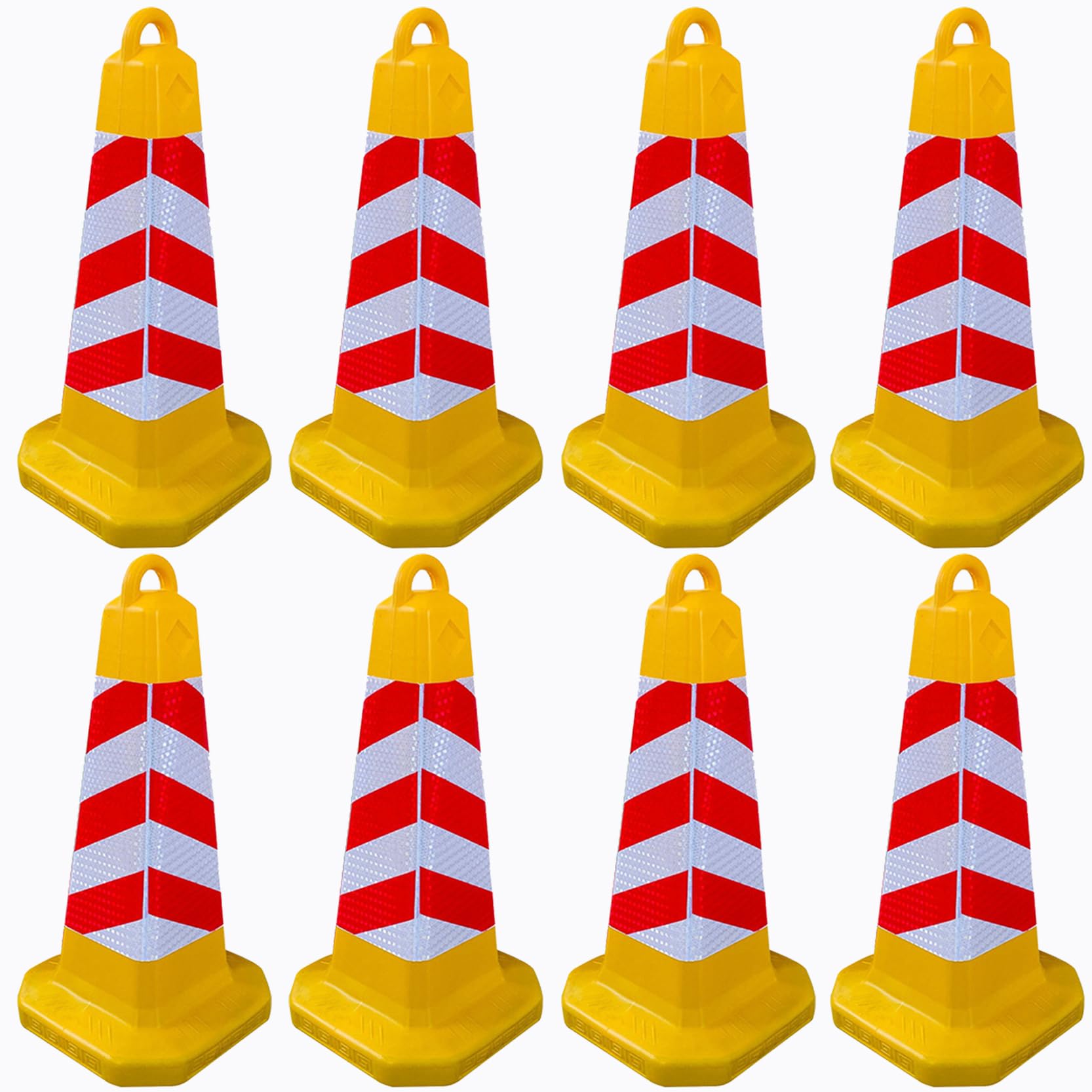 Cono de Estacionamiento Cono de Tráfico Cono Desplegable Multiusos Collares Reflectantes Cono de Tráfico para Autopistas Obras Viales Construcción(Size:63x28x28cm,Color:8B)