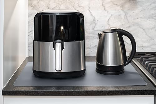 Miniatura 2 de GASARÉ, Juego de 2 alfombrillas de silicona extra grandes, gruesas, para encimera de cocina, resistentes al calor, protector de encimera,