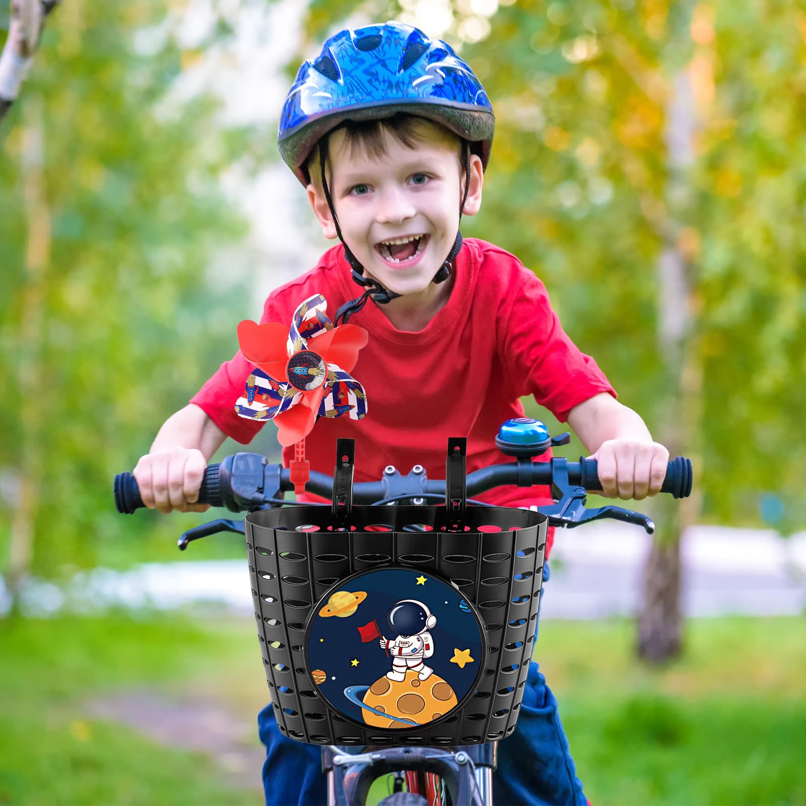 Décoration Vélo Fille Panier Vélo Enfant AFAIK Avec Cloche Et Rubans | Garçon | Plastique Tressé Porte Bebe Velo