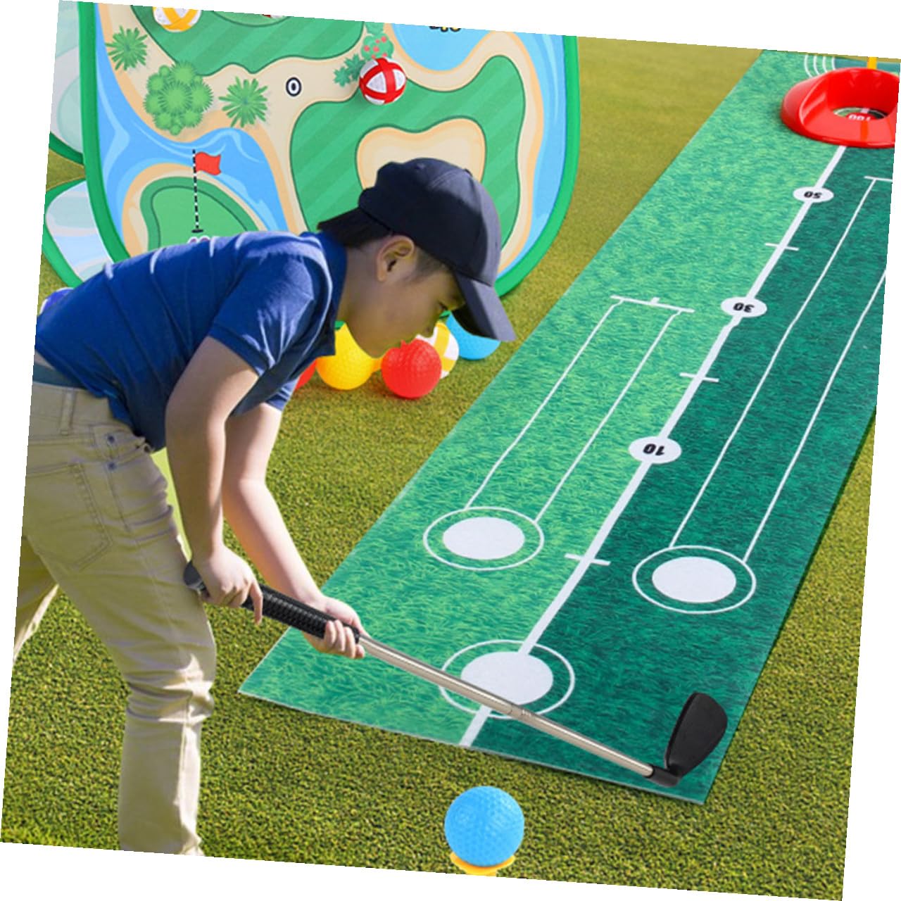 UPKOCH Set da Golf per Ragazzo Ragazza Tappetino da Gioco Portatile e Sacchetti da Lancio, Giocattolo Sportivo per Attività Genitori-figli Indoor e Outdoor, Stimolazione Abilità