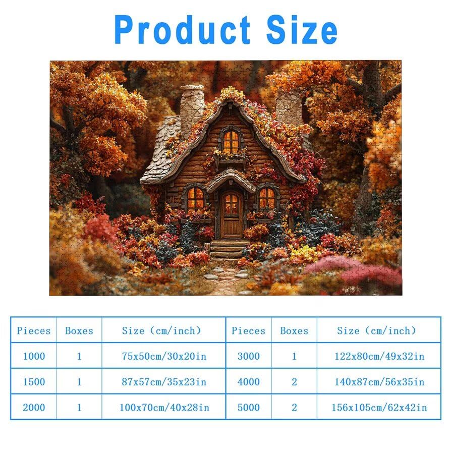 Puzzle 2000 elementów, jesienne puzzle dla dorosłych, krajobraz, drewniane puzzle dla dorosłych, puzzle dla całej rodziny, trudne puzzle, drewniane puzzle do dekoracji pokoju, prezenty, -6931