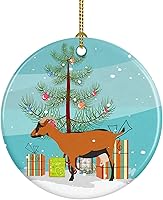 Vista 44 de Caroline's Treasures Bactrian Camel Adorno de cerámica de Navidad, decoración colgante de árbol de Navidad verde azulado para el hogar, vacaciones