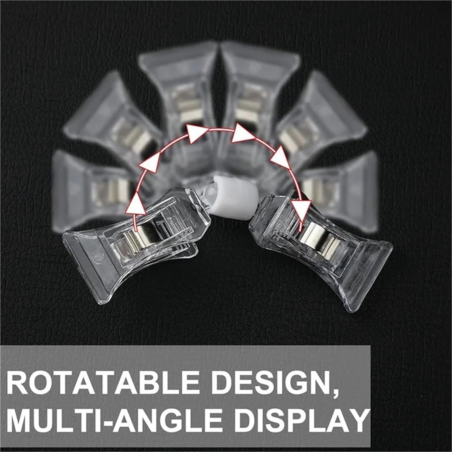 Price Tag Holder 30Pcs Clear Rotatable Double Sided Sign Clips for Retail Display Tag Holders for Retail Stores, Supermarkets and Trade Shows