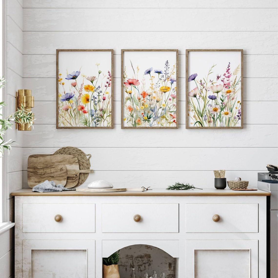 NATVVA Set of 3 Humpback Whale Wall Art Picture Poster Blue Coastal Whales Canvas Prints Painting Nautical Home Beach Decor with Wooden Inner Frame