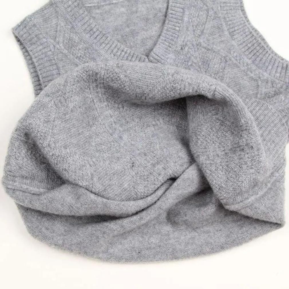 Men's Wool Vest Loose Sleeveless Sweater Sweater V-Neck Vest Waistcoat