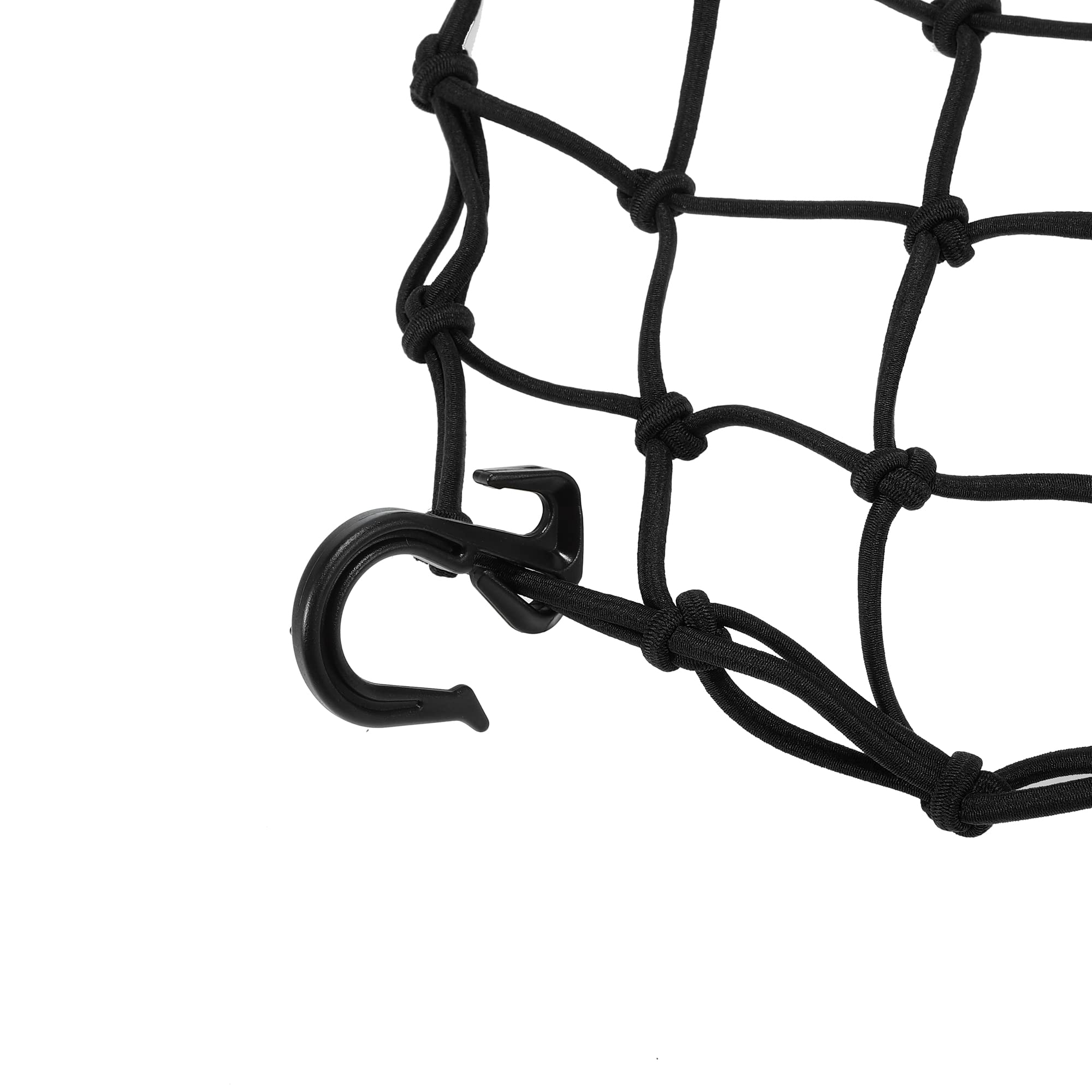 X AUTOHAUX Filet épais pour bagages de moto avec crochet Noir 50 x 50 cm