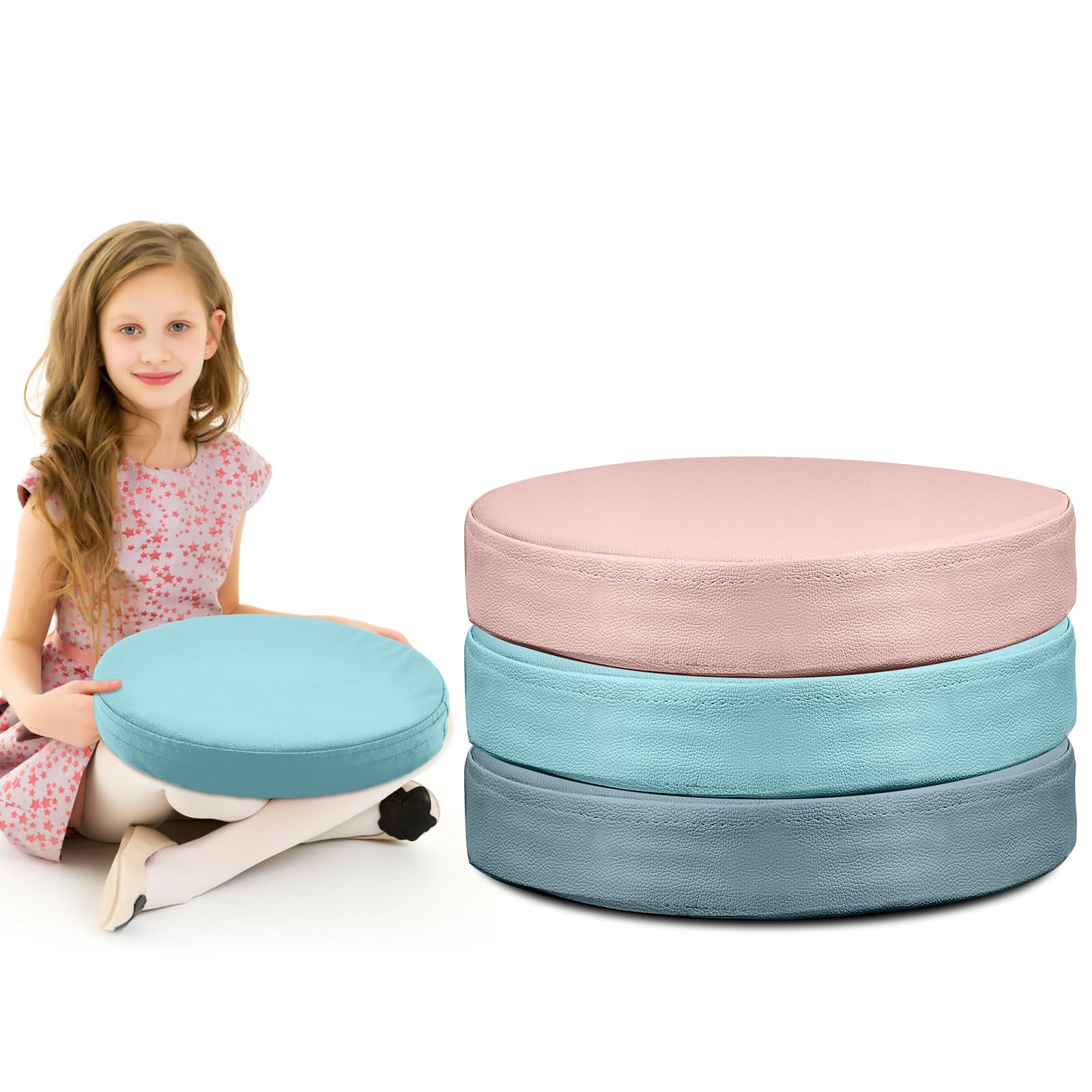 Juexica 3 Pcs Extra Thick Flexible Seating Floor Cushions Assorted Colored Pillow Floor Cushions for Classroom Soft Flexible Seating for Kids Learning