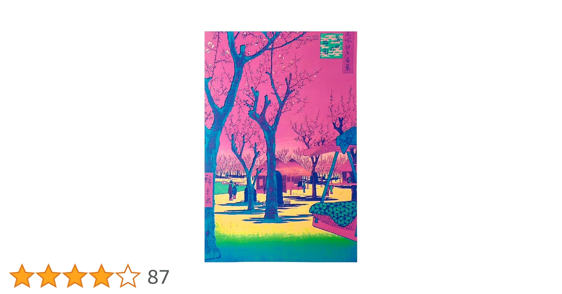 Cherry Blossoms Vaporwave Aesthetic Japanese Woodblock Art Pink