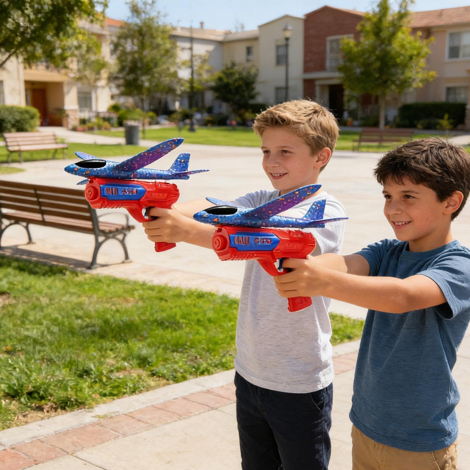 Genérico Avión Planeador: Juguete, Lanzador de Aviones de Espuma, avión catapulta con luz LED, Juego de Actividades al Aire Libre de Lanzamiento Manual fácil, Modelo de Vuelo, Equipo de Juego i — view 7