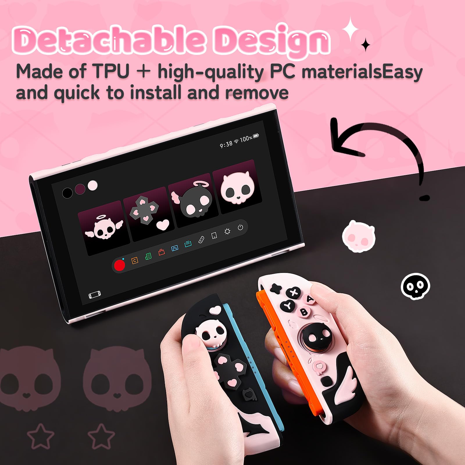GeekShare Funda protectora de silicona compatible con Switch 2, resistente a los arañazos Switch 2, funda protectora de silicona suave para joystick con 2 tapas de agarre para pulgar, diseño de
