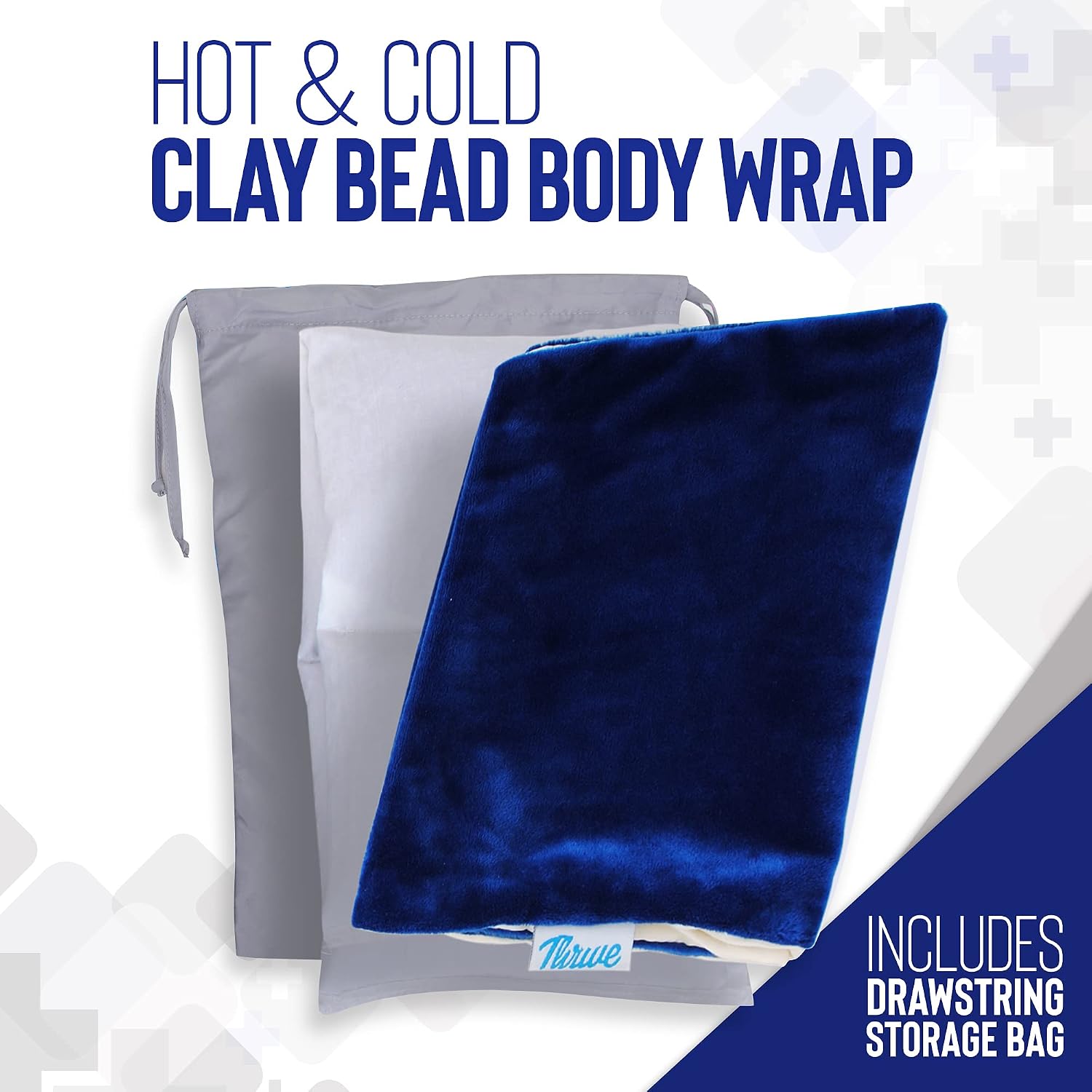Thrive Hot & Cold Therapy Body Wrap – FSA HSA Approved Cold Compress w/Natural Clay Beads – Ice Pack Wrap Provides Moist Heat Pack or Soothing Cool Stress & Pain Relief