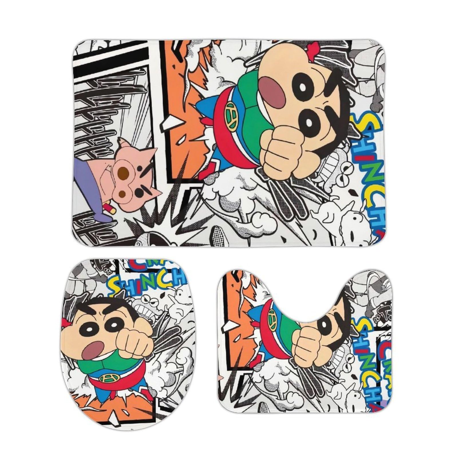 Amazon｜クレヨンしんちゃん トイレマット 3点セット トイレ U型
