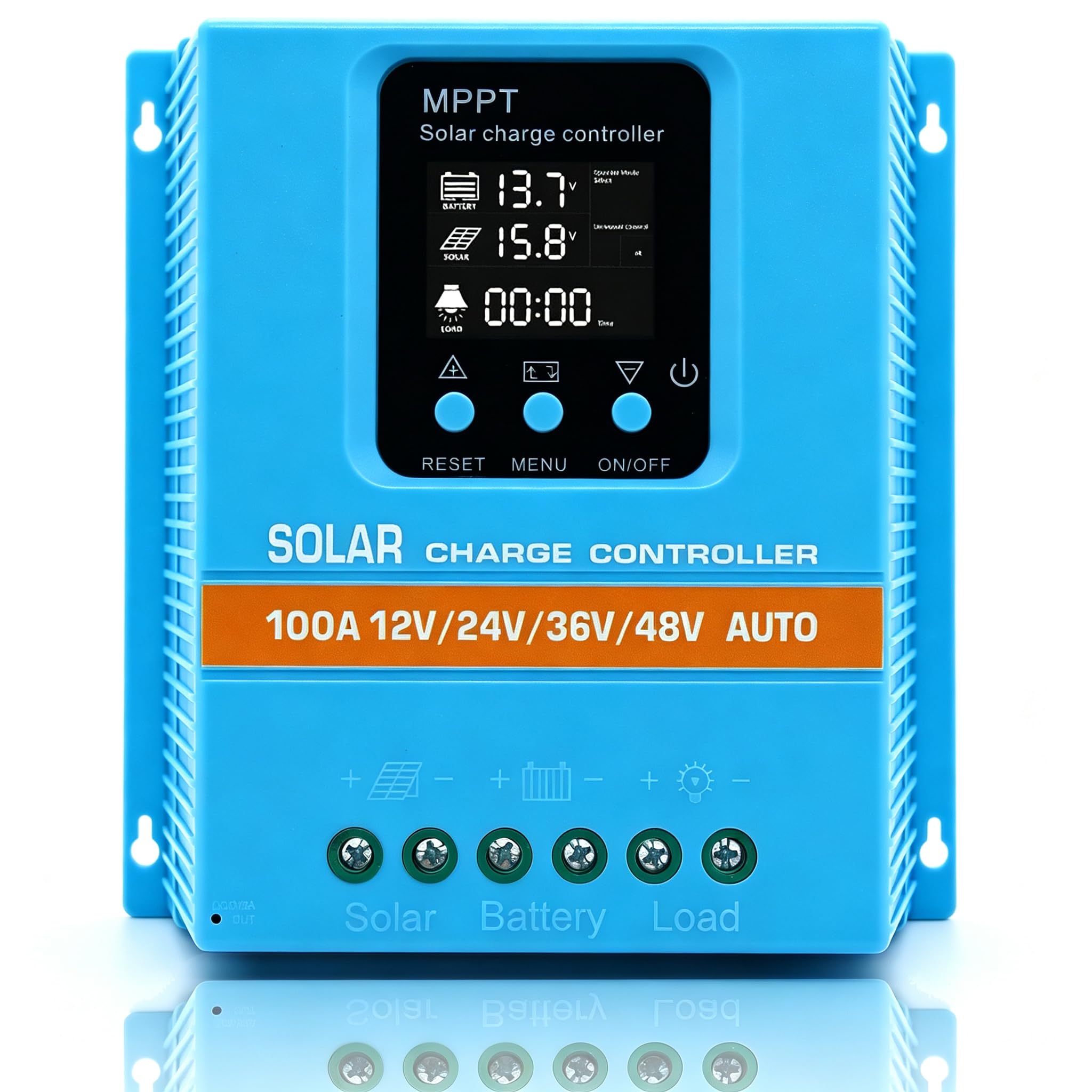 Verbesserter 100 A MPPT Solarladeregler, 12 V, 24 V, 36 V, 48 V, LCD-Display, Akku, intelligenter Regler, max. 100 V Eingang, Dual-USB für Blei-Säure/Lithium
