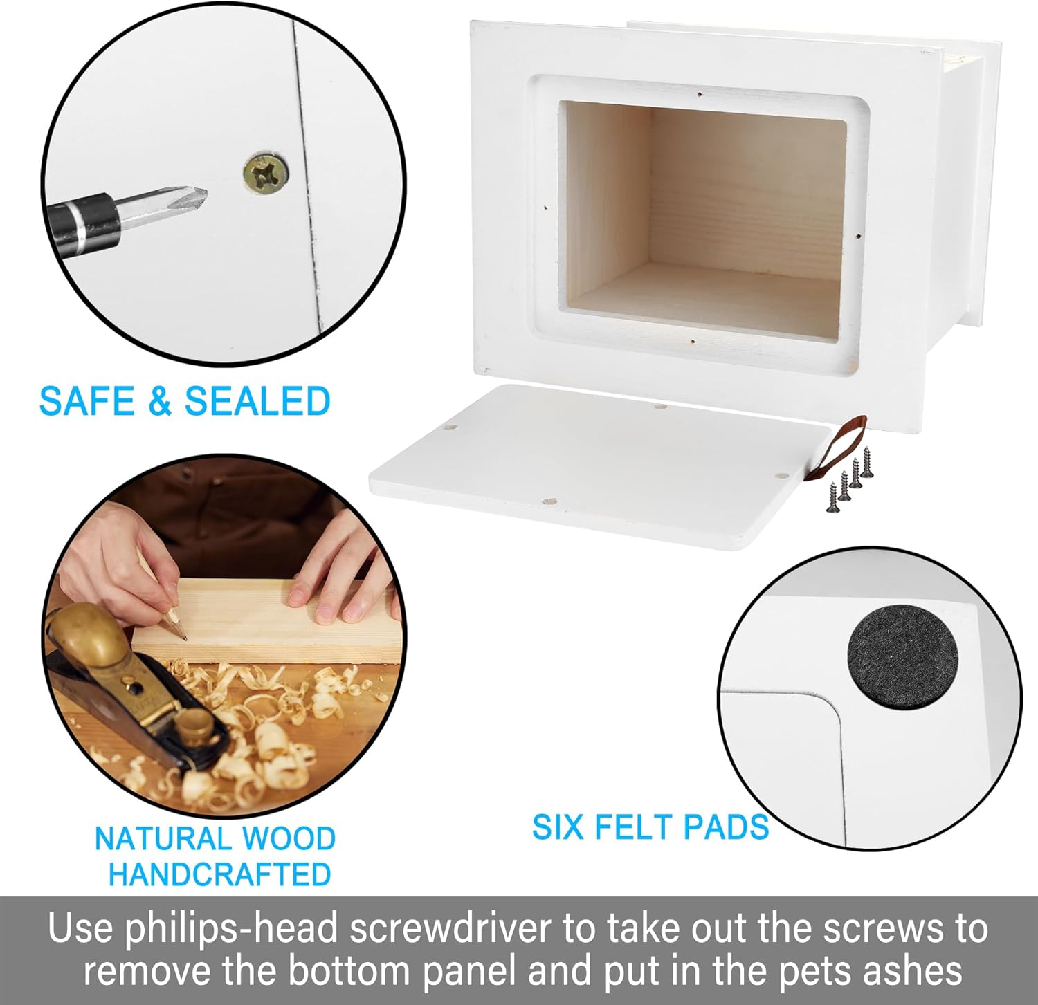 Cremation Urns for Human Ashes Adult Male or Female, Funeral Memorial Urns for Ashes with Photo Frame, Wooden Urns Box and Casket for Men Women, Burial Urn for Adults Up to 200 IBS - Image 3