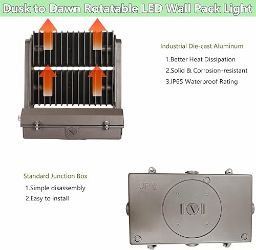 Miniatura 6 de Dusk to Dawn - Paquete de luz LED giratoria de 150 W, 5000 K, 20000 lúmenes, 800-1000 W, equivalente HPSHID, cabezal ajustable ETL, accesorio de