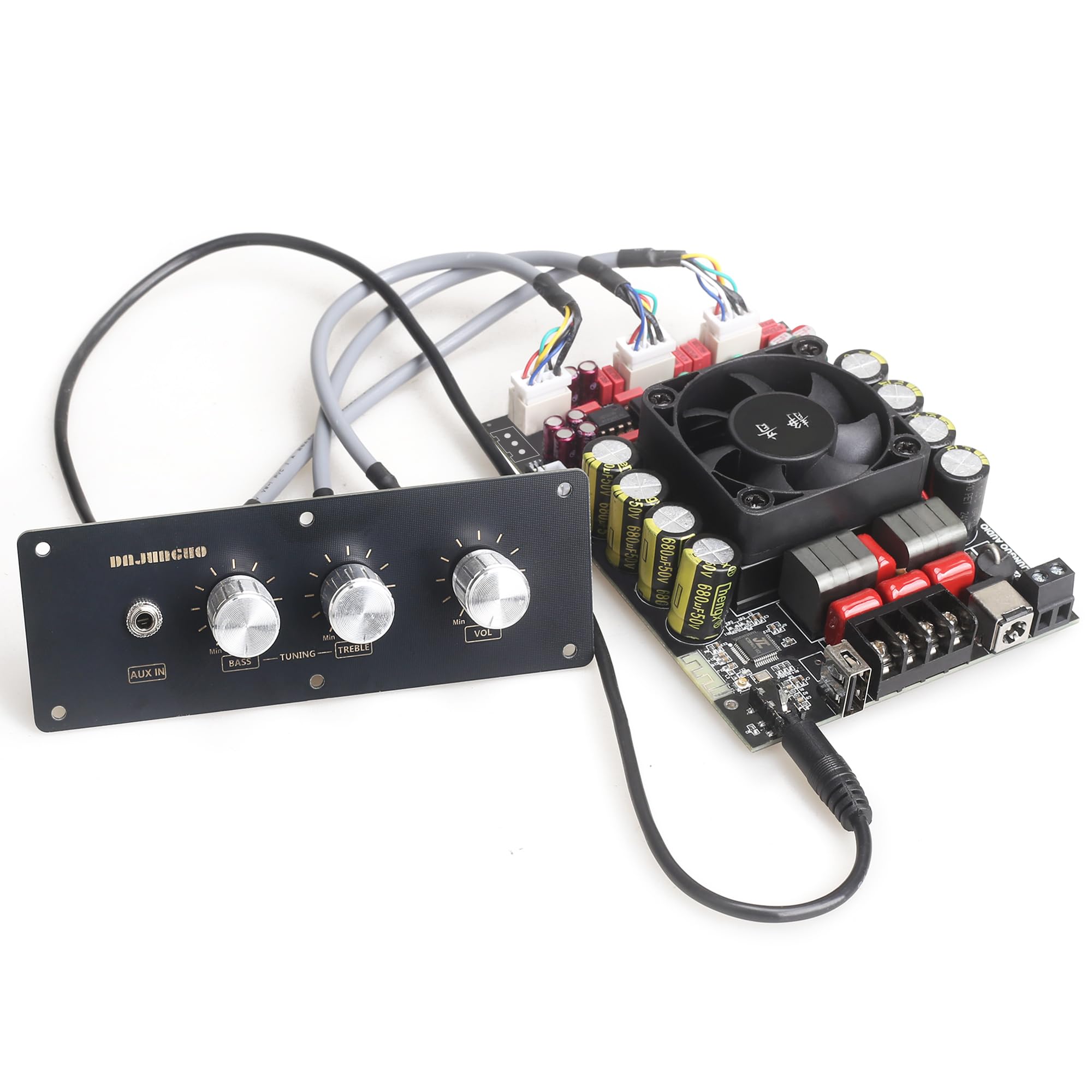T220HS-W Power Amplifier Board 2.0 Channel 220W×2 with Treble and Bass, 12V-36V Audio Pow…