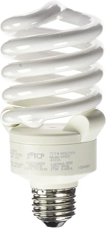 TCP 4892741k CFL Pro A - Lamp - 100 Watt Equivalent 27W Cool White 4100K Full Spring Lamp Light Bulb