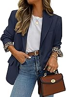 ZESICA Women's 2026 Fall Business Casual Long Sleeve Blazer Jacket with Lapel, Pockets & Shoulder Pads