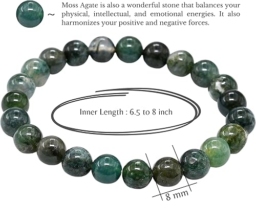 Miniatura 662 de Amazing Gemstone Pulsera de cristal para mujeres y hombres, pulsera de cristal curativo de protección, pulsera elástica con cuentas de piedras